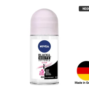 Nivea Black & White Invisible Clear Anti-Perspirant Roll-On 50ml - GERMANY